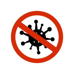 Stop coronavirus red prohibit sign