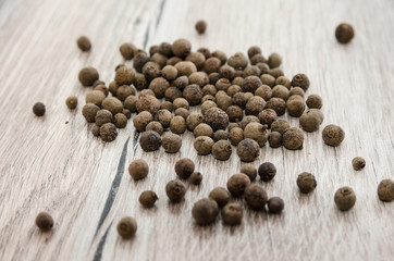 peas peas on a wooden background.