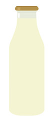 Milk bottle Flat vector illustration Organic farm shop or market