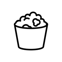 bucket of popcorn icon vector. bucket of popcorn sign. isolated contour symbol illustration