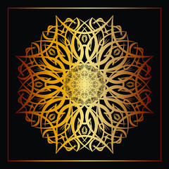 Abstract floral Background with Golden Ornament Mandala Background
