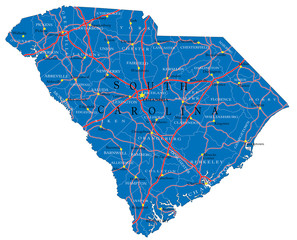 South Carolina state political map - 345960583
