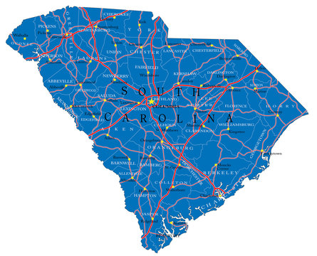 South Carolina state political map