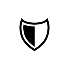 Shield icon in trendy flat design