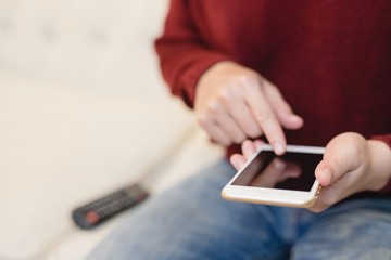 man using smartphone