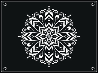Mandala background in arabic islamic east style. decorative mandala for print, poster, cover, brochure, flyer, banner. arabic and mandala background in black and white. Seamless arabic background.