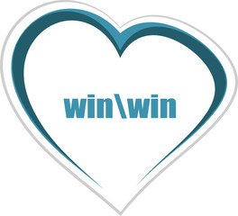 win word. Education concept . Love heart icon button for web services and apps