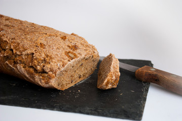 Rustic bread homemade organic. Healthy cereal bread.