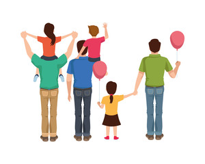 dear fathers with kids and balloons helium