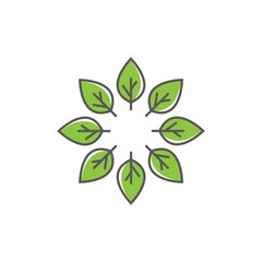 Leaf logo template  vector icon