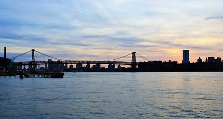New york city skyline at sunset