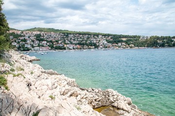 Panorama of Rabac (Istria, Croatia)during a hike along the coast