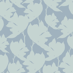 Seamless vector pattern of Chemernik on a blue background. Silhouette of winter flowers. Use for printing, textiles, design, design, leaflets, greetings, websites, wallpapers and wrapping paper.