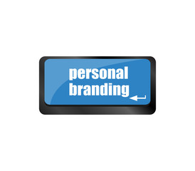 personal branding on computer keyboard key button
