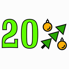 Icon 20 percent gifts for the New Year. Increase in the percentage of bank deposits at Christmas. Increased holiday benefits. Percentage of benefits like Christmas trees with balls.