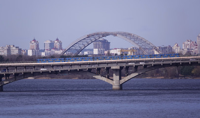 Naklejka premium Metro bridge in the city of Kiev