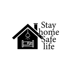 Stay at home icon vector collection