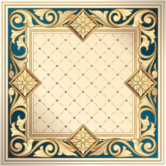 Golden ornate decorative vintage design
