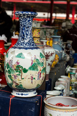 Porcelain at the Panjiayuan Antique Market in Beijing, China