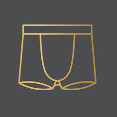 golden pants boxer shorts icon - vector illustration