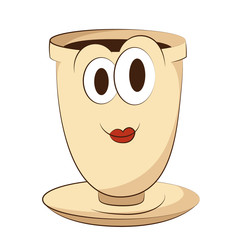 Cute coffee cup from family-set. Mom mug. Funny character for your design. Isolated.