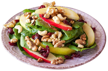 Apple cranberry spinach salad.