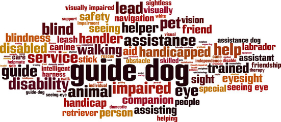 Guide dog word cloud