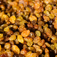 Raisins. Macro. Raisins as background Grape Raisin texture