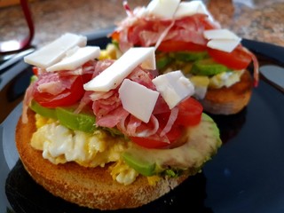 bruschetta with tomato and cheese