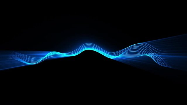 Seamless loop futuristic shiny blue lines wave digital technology background - modern technology abstract background