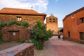 Villacorta in a village called red on the color route in the province of Segovia (Spain)