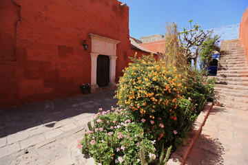 Fototapeta na wymiar Interiors of the Saint Catherine Monastery in Arequipa