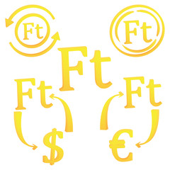 3D Hungarian Forint currency symbol icon of Hungary vector illustration on a white background