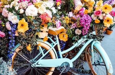Bicycle and flowers boho New York City