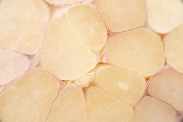 Close-up garlic on a white background