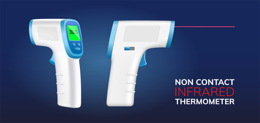 Non contact infrared thermometer in vector isolated