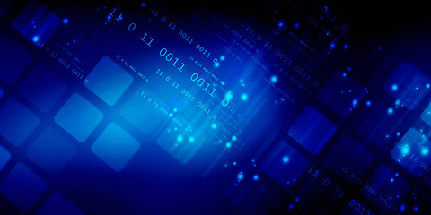 2d illustration abstract digital binary data on computer screen
