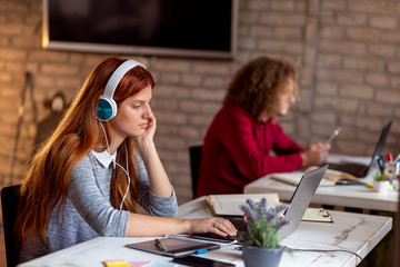 Business people working in an office
