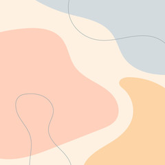 Abstract design template with organic shapes drawn by hand. Square vector illustration.