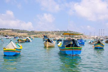 Marsaxlokk is a traditional fishing village.  located southeast of Malta. Fisherman village in the south east of Malta.