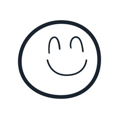 Happy emoji face line style icon vector design