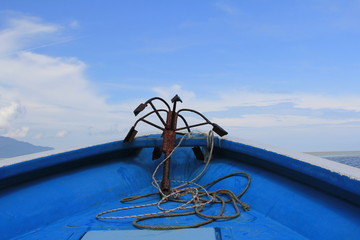 Anker in blau gerahmt