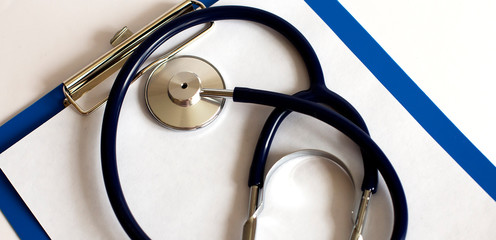 Beautiful stethoscope with cardiogram
