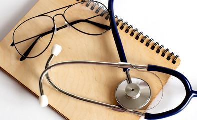 Beautiful stethoscope with cardiogram