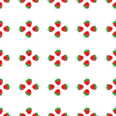 Seamless pattern of watercolor strawberries vector illustration