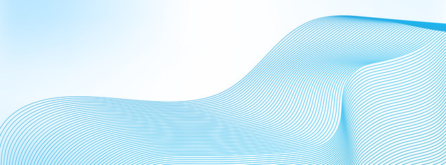 Abstract Blue Wave. template with blend shapes. Vector illustration