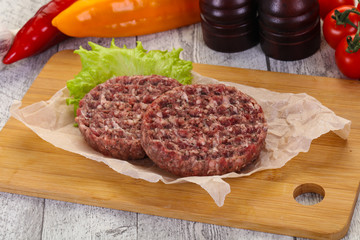 Raw burger cutlet