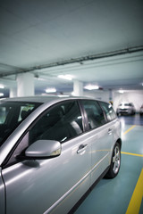 Obraz na płótnie Canvas Underground parking/garage (shallow DOF; color toned image)