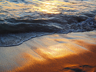 ワイキキビーチの夕陽