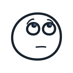 rolling eyes emoji face line style icon vector design